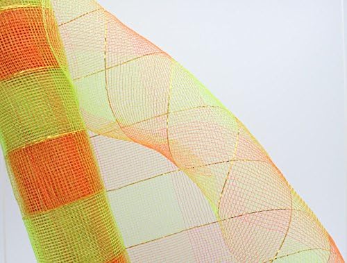 50cm x 10yards Metallic Polynet Mesh Wrap Rolln Green-Orange (4472)