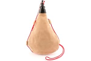 GARGOLA.ES OPERADORES DIGITALES Bota de Vino en Piel de Serraje de 1L con Tapón de Seguridad a Rosca y Cinta Bandolera: Homologada para Uso Alimentario