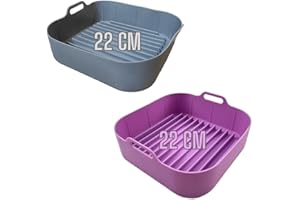 MOLJAUS Moldes para freidora de aire compatibles con accesorios COSORI 6 4 DUAL BLAZE, COSORI TURBOBLAZE PRINCESS 8 L COSORI 12 L Molde silicona freidora de aire 22 cm Accesorios freidora de aire (2 UNIDADES)