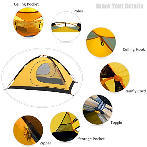GEERTOP, 2-Personen 4-Jahreszeiten Kuppelzelt - 3