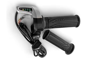 L-faster 24V/36V/48V Electric Bike Throttle Grip Electric Scooter Battery Voltage LED Indicator Power Key Locker Accelerator