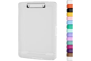 Piasoenc Klemmbrett mit Aufbewahrung, tragbare Büro-Klemmbrett-Aufbewahrungsbox, Größe 14,2 x 9,6 x 1,2 Zoll, Hochleistungs-Klemmbrett für Auftragnehmer-Lehrer-Büro-Klassenzimmer-Versorgung