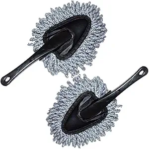 Car Dash Duster, 2 Pack Multi-Functional Super Soft Microfiber Interior Cleaning Dirt Dust Brush and Home Use Dusting Tool Gray