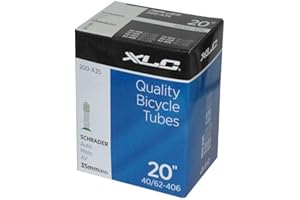 XLC Unisex – dętka rowerowa dla dorosłych 20 x1.5/2.5 40/62-406 AV 35 mm VT-A20, czarna, jeden rozmiar