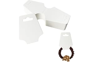 REEKNOKOL Lot de 100 cartes d'affichage de bijoux, cartes d'affichage de collier, cartes d'affichage de bracelet pour bijoux, boucles d'oreilles, bracelets de cheville (blanc)