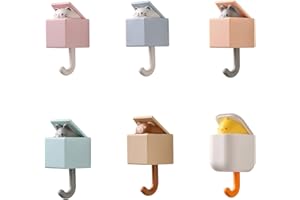 DRYFAL 6 Pcs Self Adhesive Key Holder for Wall Decorative, Cute Pop-up Utility Hook Smile Cat Wall Key Holder, Creative Decorative Cat Coat Hook for Keys, Towel, Backpacks, Hat