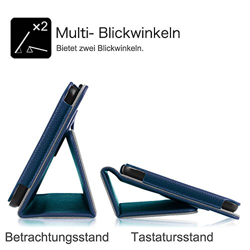 Fintie Odys Syno 8 Hülle Case – Slim Fit Folio Kunstleder Schutzhülle Cover Tasche mit Ständerfunktion und Stylus-Halterung für Odys Syno 20,3 cm (8 Zoll) Tablet-PC, Marineblau - 7