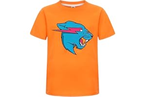 Delanhon Kids Boys Famous Youtuber Gamer Esprots Logo Lightning Cat Print Tshirt Girls Summer 100% Cotton Top tees