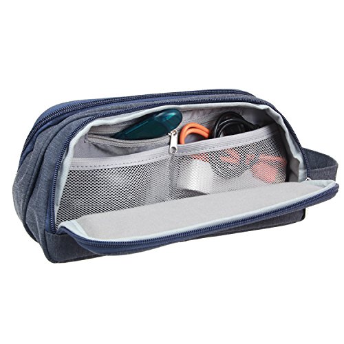 Damero Universale Organiser Tasche mit Doppelschicht Tragtasche für Reise zum Ladegrät/Eletronisches Zubehör für Reiseorganisator (Groß, Dunkelblau) - 6