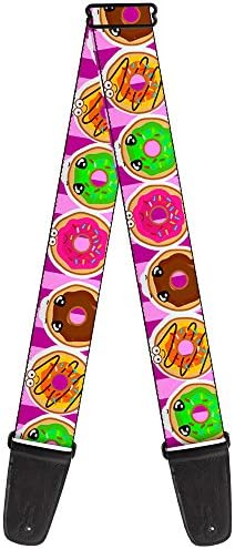 Buckle-Down GS-W34501 Guitar Strap - Sprinkle Donut Expressions Pink - 2" Wide - 29-54" Length