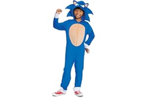 Disfraz Infantil de Sonic de Sonic Prime, Licencia Oficial de Disguise, Ajuste Cómodo y Diseño Detallado, Para edades de 7 a 8 años, 4 a 6 años