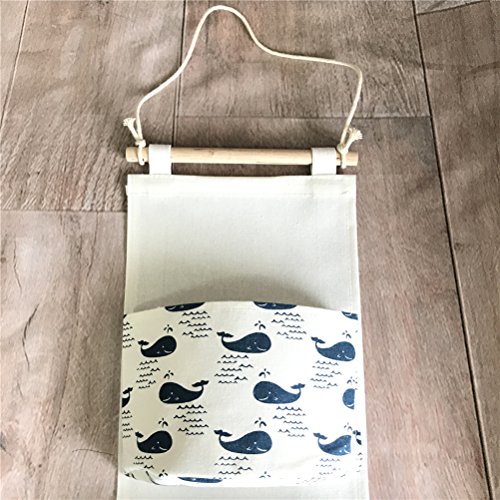 Fieans Hängende Tasche, Bad Wand Utensilo,Multifunktionale Wohnzimmer Schlafzimmer Hängenden 3 Taschen-Wal - 3