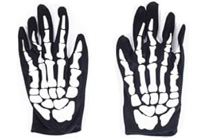 C&C HEXAGON C&C Brand Skeleton Gloves Halloween Hands Costumes - 1 Pair Ghost Cosplay Skull Claws Horror Bone Scary Full Long Fingers Party Decor Rider Mittens for Adults Women Men
