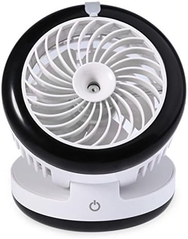 Mini Rechargeable Cooling Fan,Carryme Portable Handheld USB Misting Fan Multi Speeds Built-in 2000mAh Rechargeable Battery Mini Water Spray Hydrating Fan with Personal Cooling Air Conditioning Replenishment Mist Diffuser Humidifiers for Desk,Table,Summer,Beauty,Home,Office,Outdoor Travel,Bedside,Sleeping,Baby,Kids,Night Air Purifier(Round Black)
