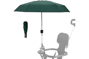 Nakazawa Detachable Baby Pram Umbrella,Clip On Pram Parasol with Free Umbrella Handle, 360° adjustment(Green)