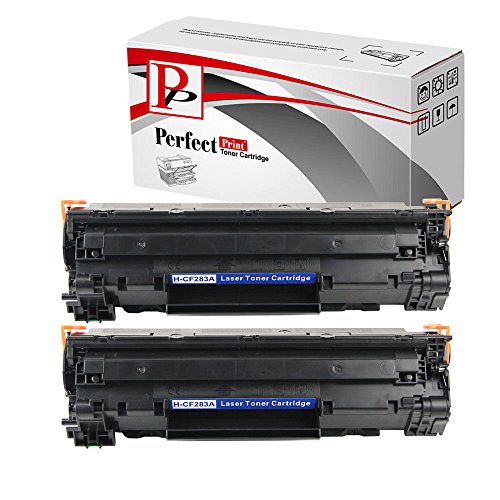 PerfectPrint - 2 negro Compatible Impresora cartuchos de tóner para impresora HP CF283A para HP LaserJet Pro M125a M125nw M127fn M127fw MFP