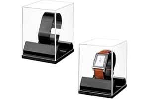 PH PandaHall 2pz Scatole per Orologi Singole Espositore per Orologi Singolo in Acrilico Espositore per Braccialetti Gioielli per Uomo e Donna, Nero