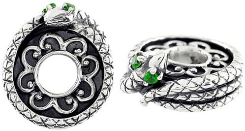 Storywheels Charm Silver Chrome Diopside Serpent Wheel Containing 2 Chrome Diopsides (1 Piece)
