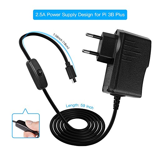Para Caja Raspberry Pi 3 b  con Cargador 5V 2 5A con Conector ON   OFF   3 x Disipadores   Ventilador Compatible con Raspberry Pi 3 2 model b  b Case No incluye la placa Raspberry Pi 