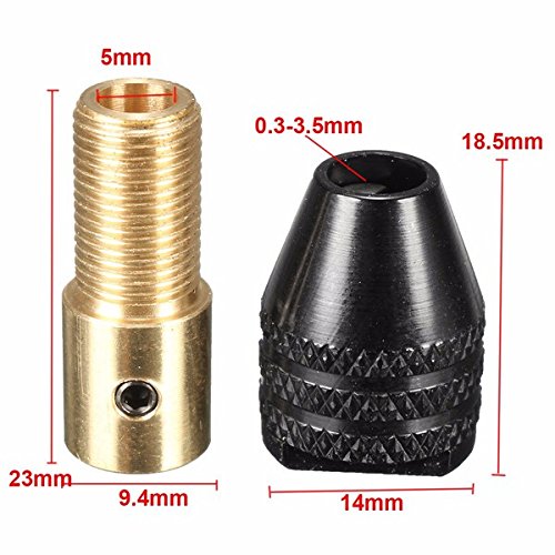 wishfive 0,3–3,5 mm Mini Universal Bohrfutter Electronic three-jaw-Schnellspannbohrfutter Werkzeuge Set - 3