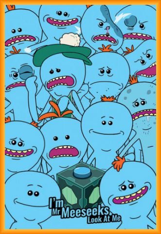 Rick Y Morty Póster con Marco (Plástico) - Caja De Meeseeks (91 x 61