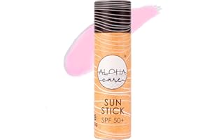 ALOHA CARE Aloha Sun Stick SPF 50+ (rosa), Applicatore Crema solare 50 bambini, protezione solare surf, Stick protezione solare viso 50, Crema (stick) solare viso minerale colorata per il surf, 20g