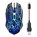 Produktbild Gaming Maus, MFTEK USB Verdrahtet Beleuchtete 7 Tasten 4 LED Färben Silent Mäuse mit Einstellbarem DPI 2000/1600/1200/800 für PC Desktop Computer