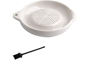 Norhogo Râpe à gingembre en céramique, design à petites dents, multifonction, râpe Wasa pour gingembre, ail, oignon, blanc, 11 x 6,8 cm