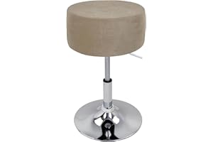 XGANGM Round Velvet Stool Cover Diameter 33.5cm/13.2in H 17cm/6.7in Kitchen Stretch Bar Stool Covers Slipcovers Round Swivel for Dining Room Counter Bar Chair Stool,taupe,1PC 33.5x17cm