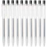 MUJI Soft Gel Ink Ballpoint Pen Strike Type 10-Piece Set, 0.5mm Tip Size, Black (4550182902273)