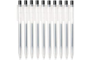 MUJI Suave Tinta de Gel Bolígrafo Pluma Tipo de Golpe 10-Piezas Juego, 0.5 mm Tamaño Punta, Negro (4550182902273)