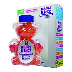 BRITISH LIFE SCIENCES | Happi Kidz Multivitamin Gummies For Kids - 60 Count. Vitamins and Minerals for Growth and Immunity, Orange & Strawberry Flavor | 60 Gummy Bears