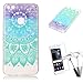 Produktbild KANTAS Weich Silikon Schutzhülle für Huawei P10 Lite Transparent Klar Gummi Gel Ultra Slim Hülle Lila Blau Gradient Mandala Muster Design TPU Rückseite Durchsichtig Back Cover Handyhülle Crystal Clear Bumper für Huawei P10 Lite