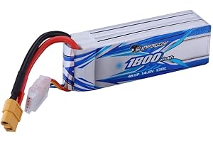 SUNPADOW 14.8V 4S Lipo Battery1800mAh 130C Soft Pack with XT60 Connector for RC FPV Drone Helicopter Airplane Quadcopter Racing Hobby