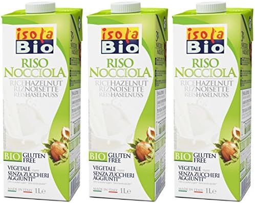 (3 PACK) - Isola Bio - Organic Rice Hazelnut Drink | 1000ml | 3 PACK BUNDLE