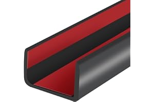 PROTALWELL U Shaped Edge Banding, Self-Adhesive Flexible Rubber Edge Trim, Protector for Counter Top, Shelf, Cabinet Door, Drawer, EPDM Material, Size 19mm, Fit 18-20mm Thick Edge