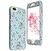 Price comparison product image iPhone 7 Plus Case, iPhone 8 Plus Cover,ZXK CO 360 Degree Front and Back Full Body Protective Cover Hard PC ShockProof Bumper Cover Anti-Fingerprint Hybrid Slim Case Back Cover Pouch for iPhone 7 Plus/8 Plus 5.5"-Blue Small Floral