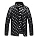 Produktbild Herren Winterjacke Jungen Männer Warme Steppjacke Sweatjacke Wärmejacke Jacke Parka Übergangsjacke Winter Reißverschluss Mantel Outwear Daunenjacke (L3, Schwarz)