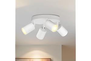 LVWIT White Ceiling Light,Kitchen Lights Ceiling,Light Fittings Ceilings,4 Way Ceiling Spotlight Fitting,GU10 Base Spot Lights for Kitchen Lounge Bedroom Dining Room(Bulb Not Included)