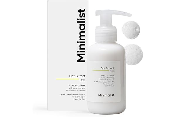 Minimalist Gentle Face Wash With 6% Oat Extract & Hyaluronic Acid For Sensitive Skin (Dry to Normal) Sulphate Free Non-Drying Fragrance Free Gentle Cleanser (120 ML)