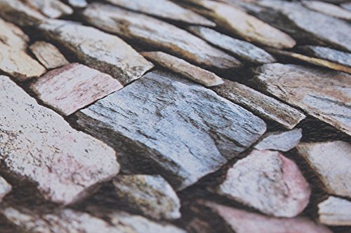 Steintapete in Grau , schöne edle Tapete im Naturstein Design , moderne 3D Optik für Wohnzimmer, Schlafzimmer oder Küche inklusive der Newroom Tapezier Ratgeber mit Tipps für perfekte Wände - 3