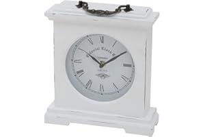 Boltze zegar stołowy Betty (kolor biały, wysokość 24 cm, do użytku w pomieszczeniach, zegar analogowy, obiekt dekoracyjny, dekoracja) 5231600, normalny