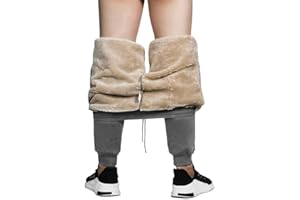 MANLUODANNI Men's Casual Fleece Jogger Sweatpants Winter Warm Plush Trousers