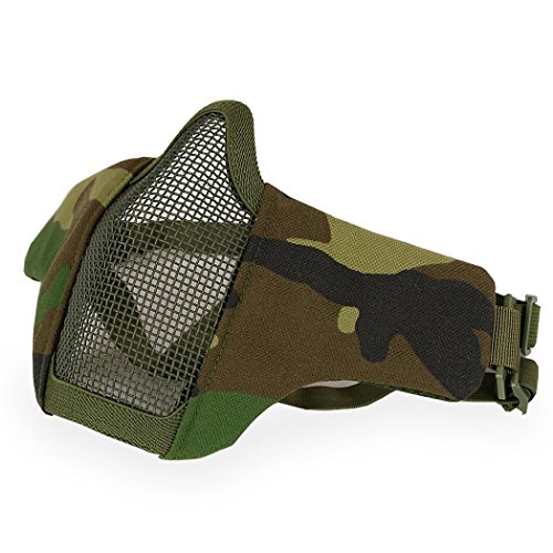 HANSTRONG GEAR Airsoft Tactical Equipment Paintball Strike Steel 2-Belts Version Half Face Mask