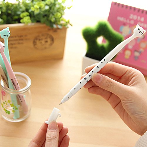 KAIKSO-IN 2pcs Kreatives Briefpapier niedlichen Cartoon-Katze schwarze Gel-Pen Pen - 3
