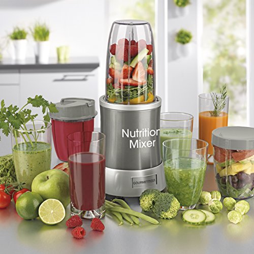 GOURMETmaxx 04505 Nutrition Mixer | inkl. Rezeptheft & To-Go Becher | Ideal für Smoothies & Cocktails | 7 Funktionen | 700 Watt | Silber - 2