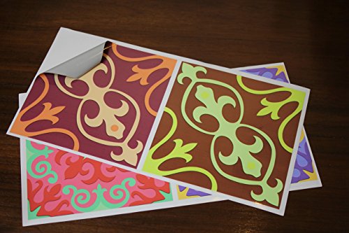 24 stück Fliesenaufkleber für Küche und Bad (Tile Style Decals 24x TP 58 – 6″) | verschiedene Mosaik wandfliesen aufkleber für 15x15cm Fliesen | Fliesen-Aufkleber Folie | Deko-Fliesenfolie für Küche u. Bad (15cm – 24 stück, TP58) - 6