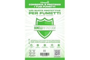 STUDIO SUPERNOVA - BUSTE PROTETTIVE Fiico - Buste Protettive Bonelli 1 - 100 Buste Protettive - 17,0 x 21,3 cm - Trasparente - Polipropilene (PP) - Moderno - A4