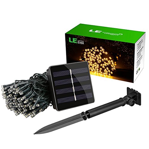 LE 20M Solar Lichterkette 200 LEDs IP44 Wasserfest 8Modi Batteriebetrieb Garten Terrasse Weihnachten Aussenbereich deko (Warmweiß) - 4