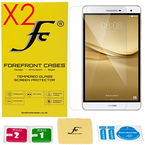 Forefront Cases® [HD KLARHEIT] Gehärtetes Glas Bildschirm Schutz Protektor Folie für Huawei MediaPad T2 7.0 Pro / M2 7.0 [ULTRA DÜNN nur 0.3mm] - 2ER PACK